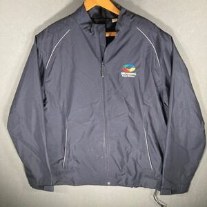 Cutter Buck Windbreaker Jacket Mens XL Gray Full Zip‎ Water Resistant Logo